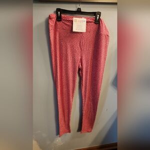🍉LuLaRoe Red and White Patterned Leggings